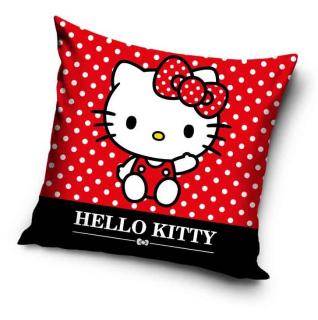 Vankúš s mačiatkom Hello Kitty a bodkami (obliečka)