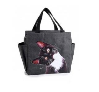 Veľká termo taška s mačkou - 3 varianty černo-bílá kočka