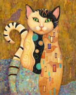 Veľký šál s mačkou Gustav Klimt