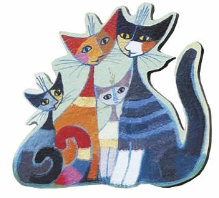 Vyrezávaná magnetka s mačkami - dizajn Rosina Wachtmeister