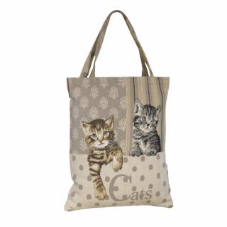 Vyšívaná nákupná taška s dvomi mačkami