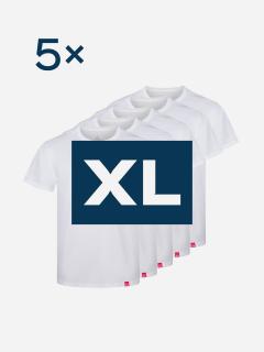 5pack pánskych bielych tričiek AGEN - XL