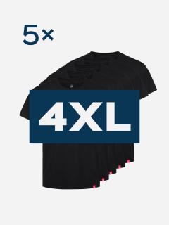 5pack pánskych čiernych tričiek AGEN - 4XL