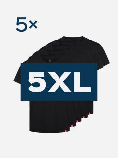 5pack pánskych čiernych tričiek AGEN - 5XL