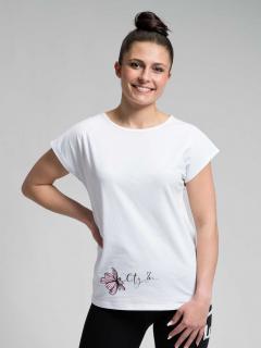 Dámske tričko ALTA biele s potlačou kvety Veľkosť: L/42