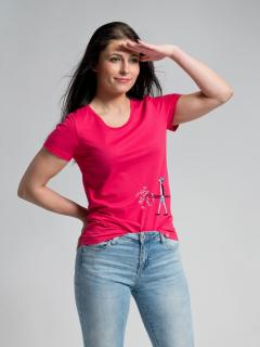Dámske tričko BREDA malinové s potlačou od E. Podzimkové Veľkosť: M/38