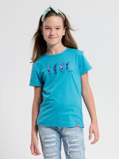 Detské tričko Dorotka petrolejové s potlačou Veľkosť: 140-146