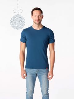 Pánske tričko DAVOS slim fit modrozelené Veľkosť: M