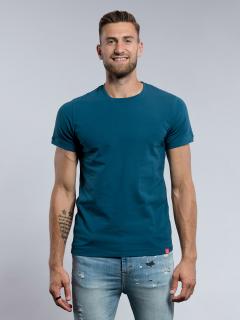 Pánske tričko DAVOS slim fit modrozelené Veľkosť: XL
