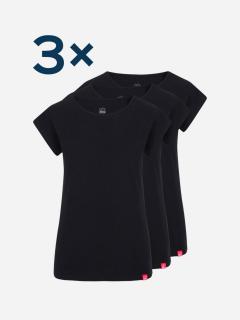 Triplepack čiernych dámskych tričiek ALTA