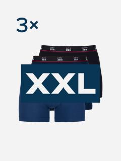 Triplepack pánskych boxeriek PUNO - navy, modrá, čierna - XXL