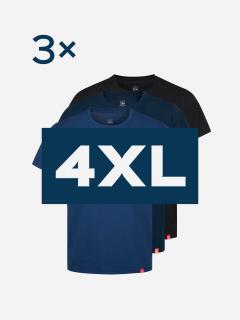 Triplepack pánskych tričiek AGEN - navy, modrá, čierna - 4XL