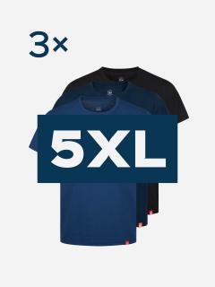 Triplepack pánskych tričiek AGEN - navy, modrá, čierna - 5XL