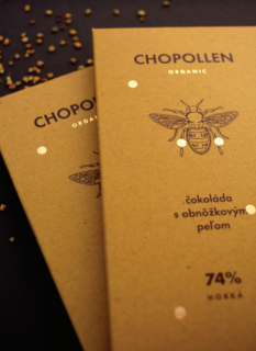 Čokoláda CHOPOLLEN BIO 74%, 85g (Čokoláda Chopollen s obnôžkovým peľom)