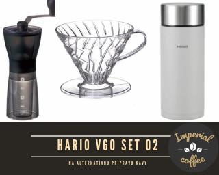 Hario V60-02 Set- sivý (Set produktov HARIO pre prípravu filtrovanej kávy)