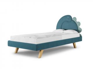 Čalúnená detská jednolôžková posteľ DINO Zvoľte farbu: Modrá, Zvoľte rozmer: 90x200 cm