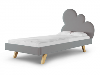 Čalúnená jednolôžková posteľ CLOUD do detskej izby Zvoľte farbu: Sivá, Zvoľte rozmer: 90x200 cm, Zvoľte stranu: Vľavo