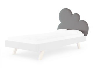 Čalúnené čelo CLOUD v tvare mraku Zvoľte farbu: Sivá, Zvoľte rozmer: 120 cm, Zvoľte stranu: Vľavo