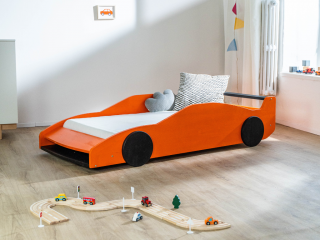Detská auto posteľ v tvare FERRARI F40 80x160 cm Zvoľte farbu: Oranžová - čierna