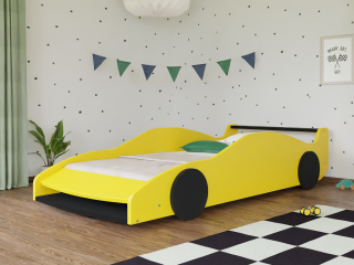 Detská auto posteľ v tvare FERRARI F40 80x160 cm Zvoľte farbu: Žltá - čierna