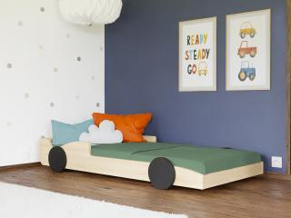 Detská auto posteľ v tvare formule SPEEDY 80x160 cm Zvoľte farbu: Oranžová - čierna