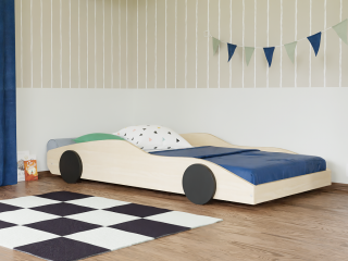Detská auto posteľ v tvare športiaku DRIFTY 80x160 cm Zvoľte farbu: Biela - transparentná
