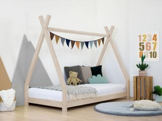 Detská drevená posteľ NAKANA v tvare teepee Zvoľte farbu: Béžová, Rozmer: 120x180 cm