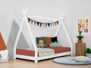 Detská drevená posteľ NAKANA v tvare teepee Zvoľte farbu: Biela, Rozmer: 120x180 cm