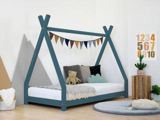 Detská drevená posteľ NAKANA v tvare teepee Zvoľte farbu: Petrolejová, Rozmer: 120x180 cm