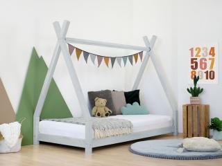 Detská drevená posteľ NAKANA v tvare teepee Zvoľte farbu: Svetlo sivá, Rozmer: 120x180 cm