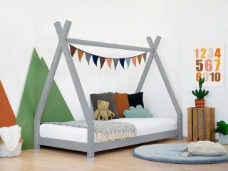 Detská drevená posteľ NAKANA v tvare teepee Zvoľte farbu: Tmavo sivá, Rozmer: 120x180 cm