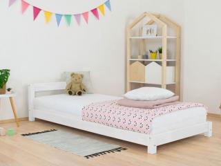 Detská jednolôžková posteľ s čelom DREAMY Zvoľte farbu hranolov: Biela, Zvoľte farbu plôch: Biela, Rozmer: 80x200 cm