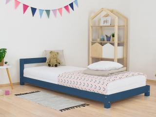 Detská jednolôžková posteľ s čelom DREAMY Zvoľte farbu hranolov: Námornícka modrá, Zvoľte farbu plôch: Námornícka modrá, Rozmer: 80x160 cm