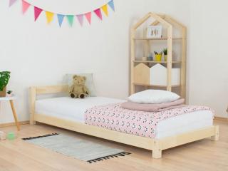 Detská jednolôžková posteľ s čelom DREAMY Zvoľte farbu hranolov: Nelakovaná, Zvoľte farbu plôch: Nelakovaná, Rozmer: 80x200 cm