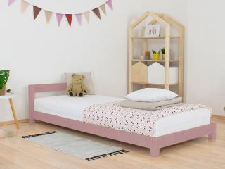 Detská jednolôžková posteľ s čelom DREAMY Zvoľte farbu hranolov: Pastelovo ružová, Zvoľte farbu plôch: Pastelovo ružová, Rozmer: 80x200 cm