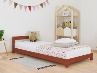 Detská jednolôžková posteľ s čelom DREAMY Zvoľte farbu hranolov: Tehlová, Zvoľte farbu plôch: Tehlová, Rozmer: 80x200 cm