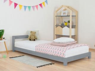 Detská jednolôžková posteľ s čelom DREAMY Zvoľte farbu hranolov: Tmavo sivá, Zvoľte farbu plôch: Tmavo sivá, Rozmer: 90x190 cm
