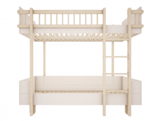 Detská poschodová posteľ s dvoma lôžkami BASIC 90x200 cm Zvoľte farbu: Biela