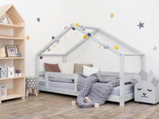 Detská posteľ domček LUCKY s bočnicou Zvoľte farbu: Svetlo sivá, Rozmer: 80 x 200 cm