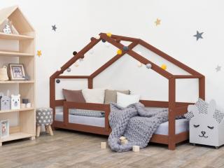 Detská posteľ domček LUCKY s bočnicou Zvoľte farbu: Tehlová, Rozmer: 120 x 180 cm