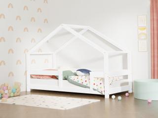 Detská posteľ domček LUCKY s pevnou bočnicou Zvoľte farbu: Biela, Rozmer: 80x200 cm
