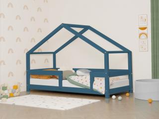 Detská posteľ domček LUCKY s pevnou bočnicou Zvoľte farbu: Námornícka modrá, Rozmer: 120x200 cm