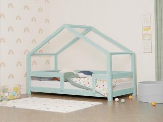 Detská posteľ domček LUCKY s pevnou bočnicou Zvoľte farbu: Svetlo modrá, Rozmer: 70x160 cm