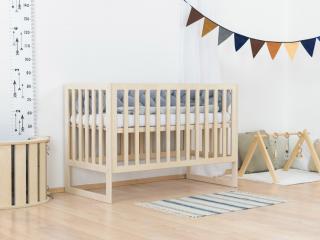 Detská postieľka NAPPY s nastaviteľnou výškou roštu pre bábätko Zvoľte farbu: Nelakovaná