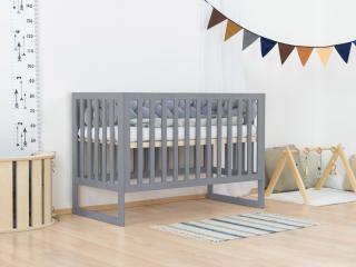 Detská postieľka NAPPY s nastaviteľnou výškou roštu pre bábätko Zvoľte farbu: Tmavo sivá