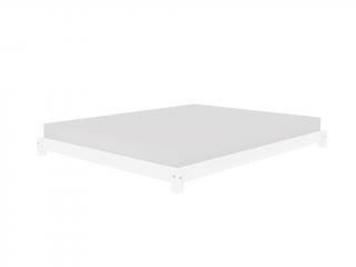 Dizajnové dvojlôžko TATAMI v japonskom štýle Zvoľte farbu hranolov: Biela, Zvoľte farbu plôch: Biela, Zvoľte rozmer: 200 x 200 cm