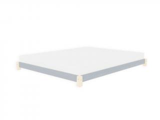 Dizajnové dvojlôžko TATAMI v japonskom štýle Zvoľte farbu hranolov: Nelakovaná, Zvoľte farbu plôch: Tmavo sivá, Zvoľte rozmer: 140 x 200 cm