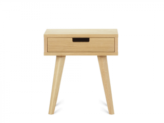 Dizajnový nočný stolík so šuplíkom LUNA prírodný Kvalita dreva: 1. Dubový masív triedy A