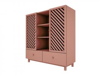 Dizajnový regál nielen do detskej izby CABINET koralový