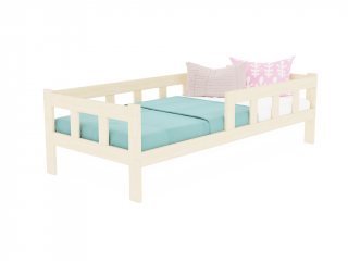 Drevená jednolôžková posteľ FENCE 4v1 so zábranou Zvoľte farbu: Transparentná vosková lazura matná, Zvoľte rozmer: 80x160 cm, Zvoľte zábranu: S jednou…